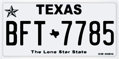 TX license plate BFT7785