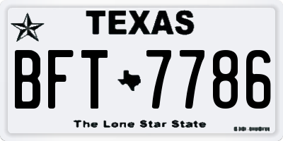 TX license plate BFT7786