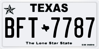TX license plate BFT7787