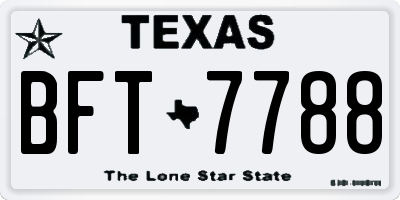 TX license plate BFT7788