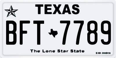 TX license plate BFT7789