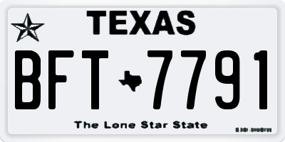 TX license plate BFT7791