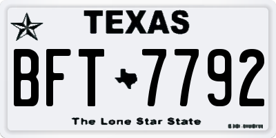 TX license plate BFT7792