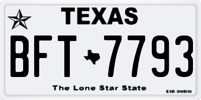 TX license plate BFT7793