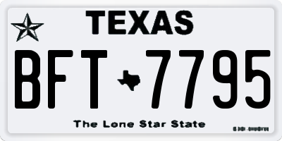 TX license plate BFT7795