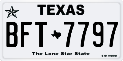 TX license plate BFT7797