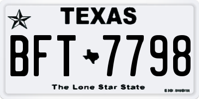 TX license plate BFT7798
