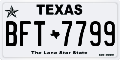 TX license plate BFT7799