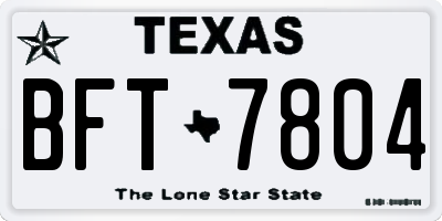 TX license plate BFT7804