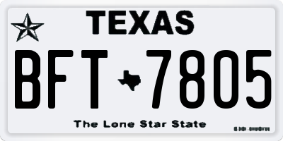 TX license plate BFT7805
