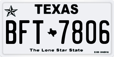 TX license plate BFT7806