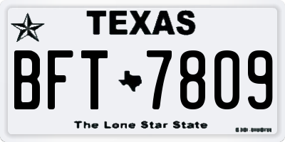 TX license plate BFT7809