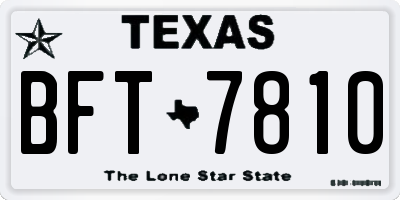 TX license plate BFT7810