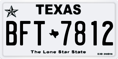 TX license plate BFT7812