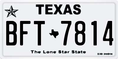 TX license plate BFT7814