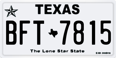 TX license plate BFT7815