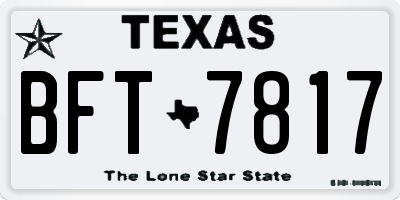 TX license plate BFT7817
