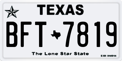 TX license plate BFT7819