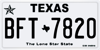 TX license plate BFT7820