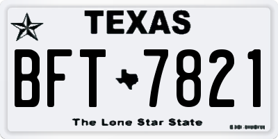 TX license plate BFT7821