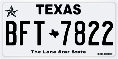 TX license plate BFT7822