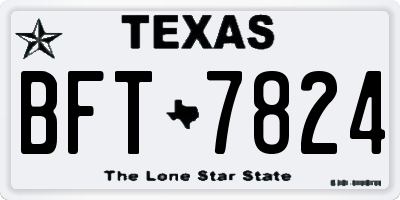 TX license plate BFT7824