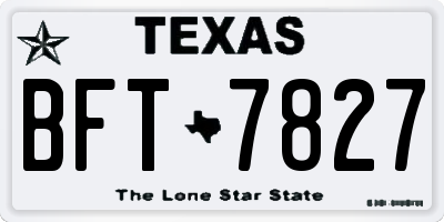 TX license plate BFT7827