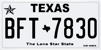 TX license plate BFT7830