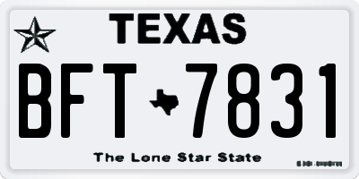 TX license plate BFT7831
