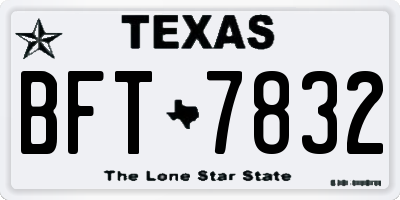 TX license plate BFT7832