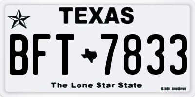 TX license plate BFT7833