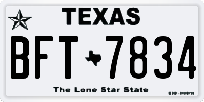 TX license plate BFT7834