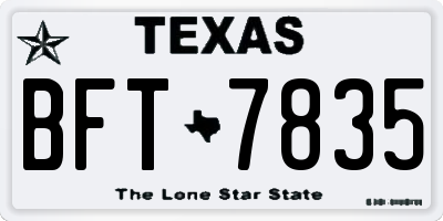 TX license plate BFT7835