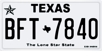 TX license plate BFT7840