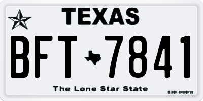 TX license plate BFT7841