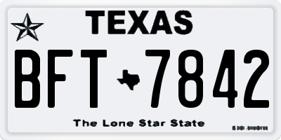 TX license plate BFT7842