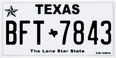 TX license plate BFT7843