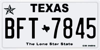 TX license plate BFT7845