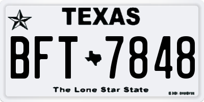 TX license plate BFT7848
