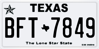 TX license plate BFT7849