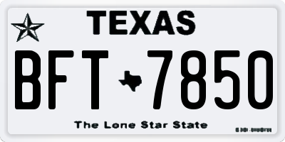 TX license plate BFT7850