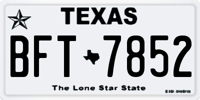 TX license plate BFT7852
