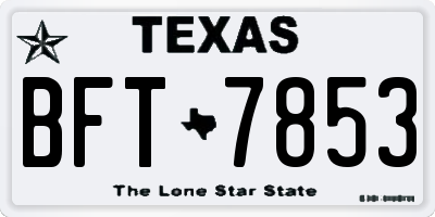TX license plate BFT7853