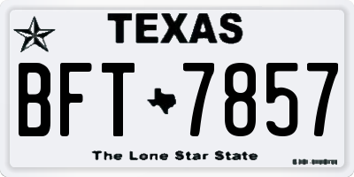 TX license plate BFT7857