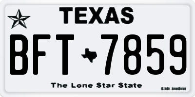 TX license plate BFT7859
