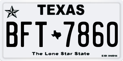 TX license plate BFT7860