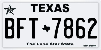TX license plate BFT7862