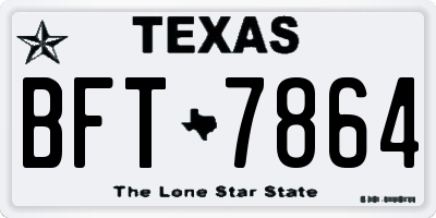 TX license plate BFT7864