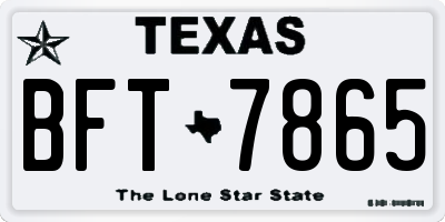 TX license plate BFT7865