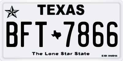 TX license plate BFT7866